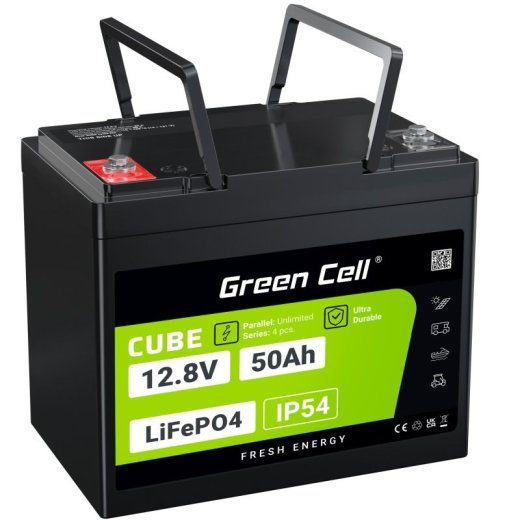 Green Cell LFPGC12V50AH litio geležies fosfato ATS akumuliatorius 12 V 50 Ah