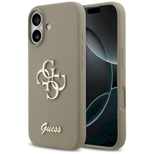 Guess Silicone Big 4G Script ümbris iPhone 17 jaoks / pruun