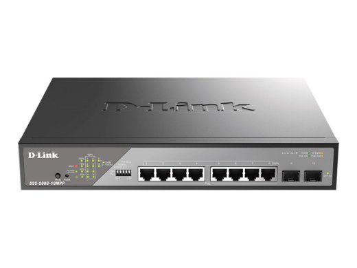 D-Link DSS 200G-10MPP 8-portų Gigabit Ethernet PoE jungiklis