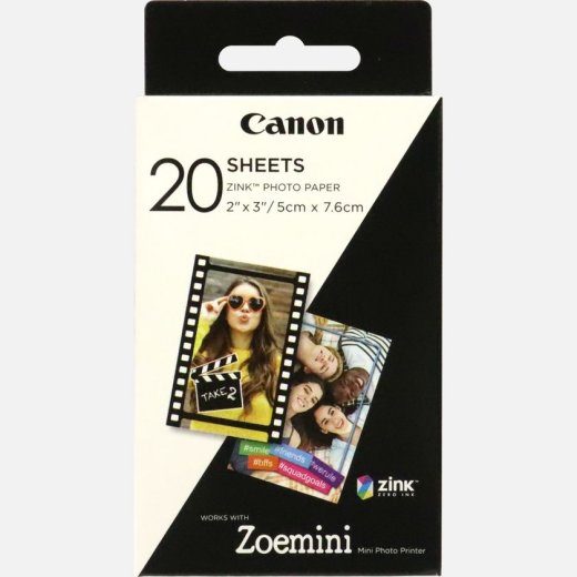 ZP-2030 20 sheets Photo Paper White 5 x 7.6 cm