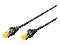DIGITUS CAT 6a Kaitstud foolium- ja vasktrõmbelis SFTP 7m ühenduskabel Black