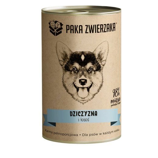 PAKA ZWIERZAKA Mäng ja lõhe - märg koeratoit - 400g