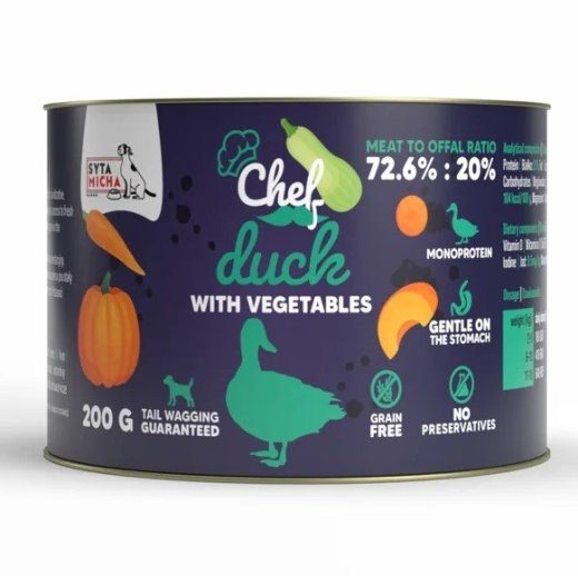 SYTA MICHA Chef Duck with vegetables Mono wet dog food 200g
