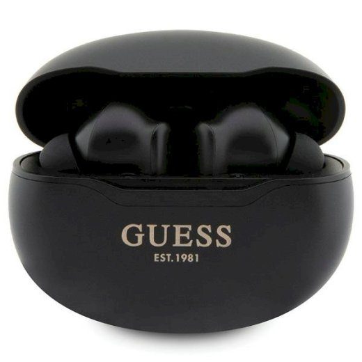 Guess Bluetooth ausinės GUTWST50EK TWS + dėklas / juoda/juoda Classic EST