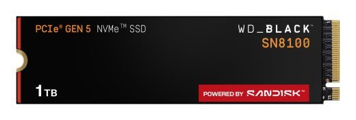 SSD SANDISK 2400xTBW hinnang NVMe Jah PCI Express 5.0 M.2 1000 Must SN8100 WDS100T1X0M