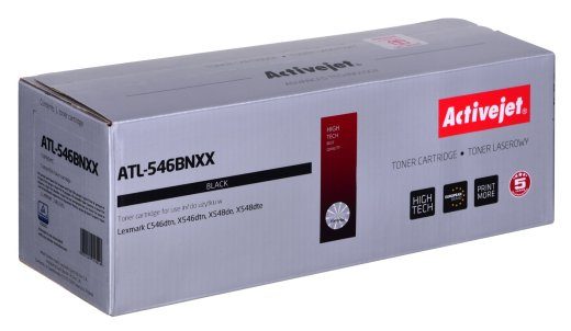 Activejet ATL-546BNXX Toner (LEXMARK C546U1KG jaoks; 8000 lehte)