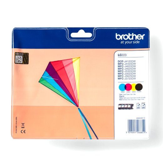 Brother LC223 Value-Pack Black Yellow Cyan 550-page Ink LC223VALBP