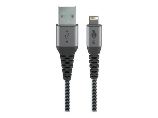 Goobay 1m punutud MFi Lightning kaabel