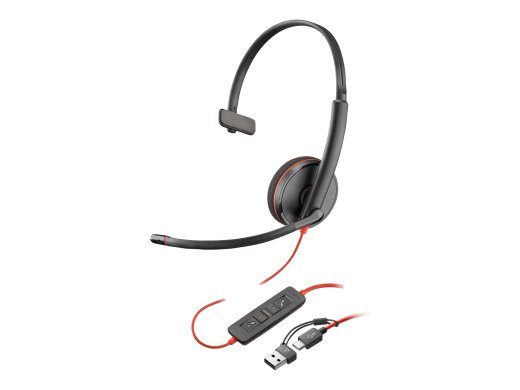 HP Poly Blackwire 3210 Juhtmega kõrvaklapid Must