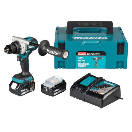 Makita DDF492RTJ 18V LXT Puur/keeraja koos 2x5Ah Akuga