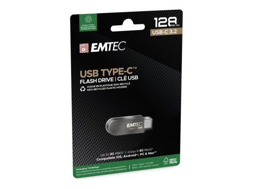 EMTEC C280 128GB USB-C 3.2 Gen 1 Mälupulk Must