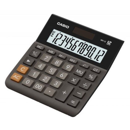 Casio MH-12BK-S 12-tõomus must kontorikalkulaator
