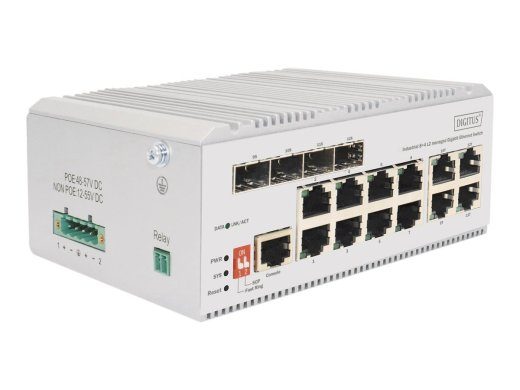DIGITUS 12-Port Gigabit Ethernet PoE+