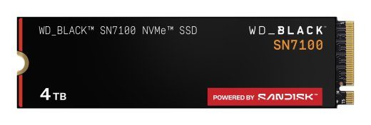 SSD SANDISK Read speed 7000 MB/s Write speed 6700 MB/s NVMe Yes PCI Express 4.0 M.2 4000 Black SN7100 WDS400T4X0E-00CJA0