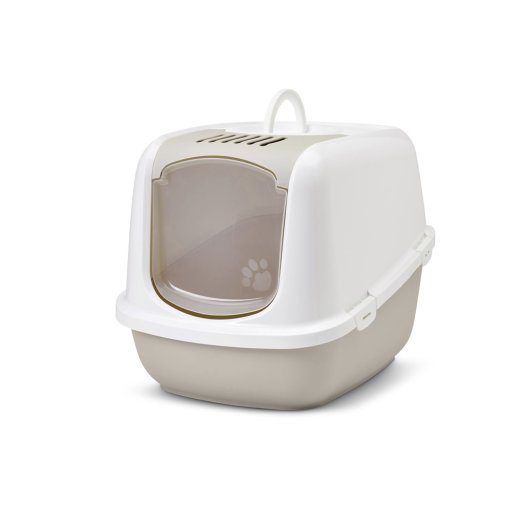 SAVIC Nestor Jumbo valge - kohv - kaetud kassiliivakast - 66.5x48.5x46.5 cm - 1 tk.