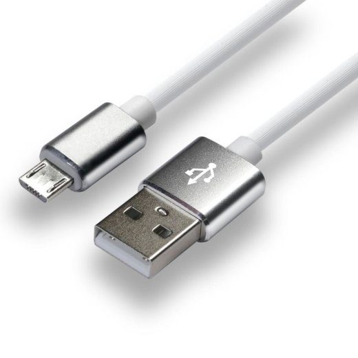 everActive USB kaabel 1m - Valge, silikoon, kiirlaetud, 2.4A - CBS-1MW