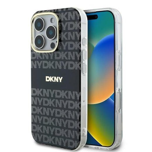 DKNY Korduv Tekstuuri Muster Riba tagumise kaitseklaas Apple iPhone 16 Pro jaoks