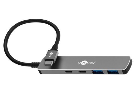 Goobay Slim 4-Portiline USB-C Hub koos 2xUSB-C ja 2xUSB-A-ga