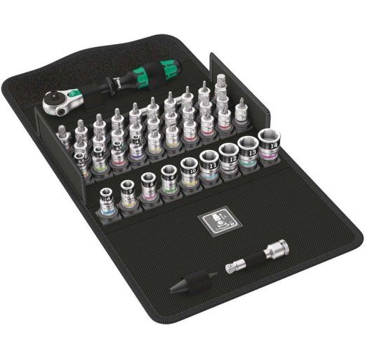 Wera 8100 SA All-in Zyklop Speed Klotskomplekt hoidja funktsiooniga, 1/4-Tolline Käivitus, Meetriline, 42 Tükki
