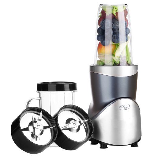 Adler Blender Smoothie komplekt AD 4084 Lauapealne 1200 W Purgi materjal BPA-vaba Purgi mahutavus 0.3+0.5+0.5+0.7 L Jää purustamine Roostevaba teras