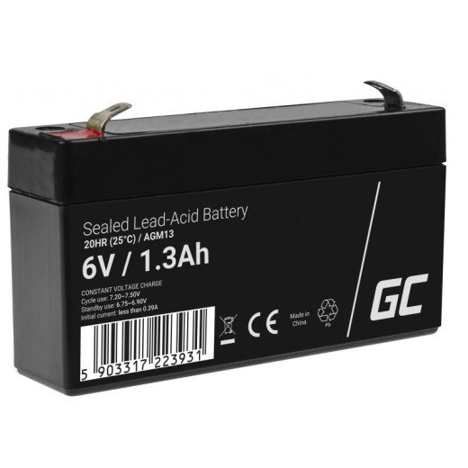 Green Cell AGM13 UPS aku Müüritud tõkkeline hapnikku (VRLA) 6 V 1.3 Ah