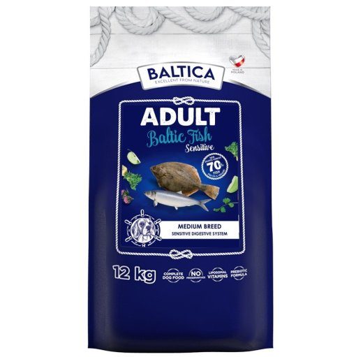 BALTICA Excellent Sensitive Baltic fish Medium breed Mono - kuiv koeratoidud - 12kg