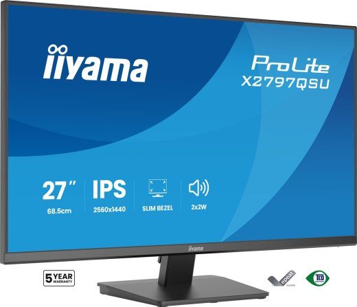 iiyama ProLite X2797QSU-B1 68.6 cm (27") Quad HD LED Juodas Monitorius