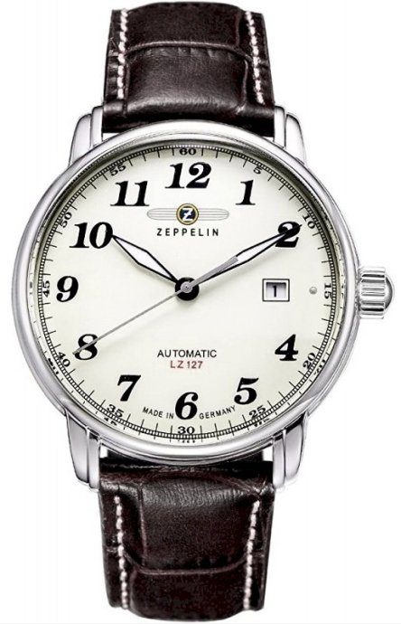 Zeppelin LZ127 Graf Zeppelin automaatne 7656-5 meeste kell 40mm beeži numbrilauaga