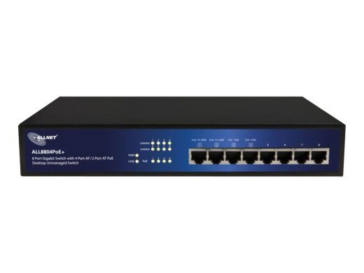 ALLNET ALL8804 8-portne Gigabit PoE+ lüliti