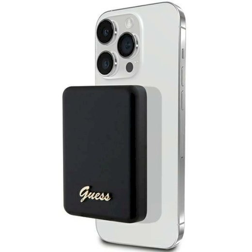 Guess Induction Powerbank 15W GUPBM5ALGSGK 5000mAh / black MagSafe Metal Script Logo