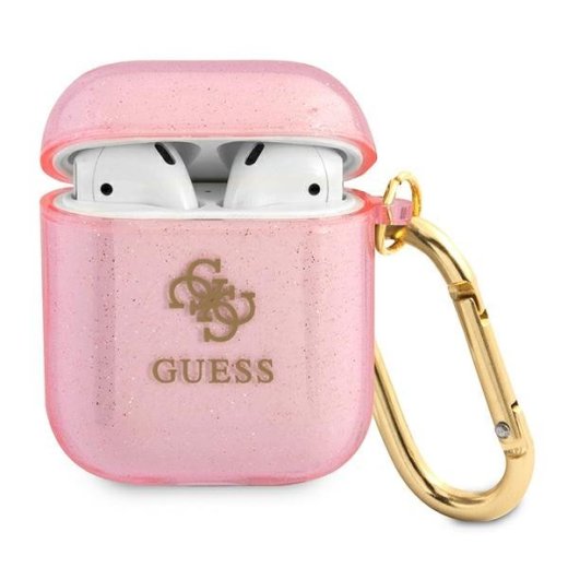 Guess GUA2UCG4GP AirPods cover Glitter Collection Aizsargapvalks priekš AirPods / rozā