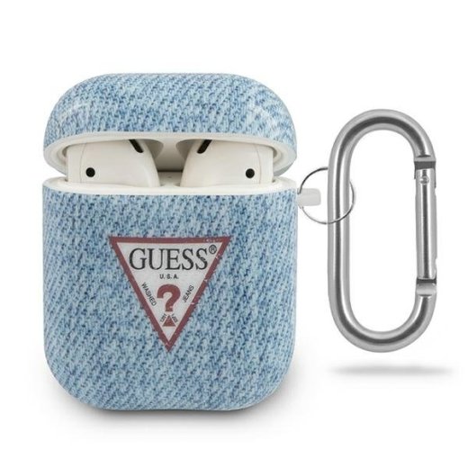 Guess GUACA2TPUJULLB Aizsargapvalks priekš AirPods Jeans Collection / gaiši zils