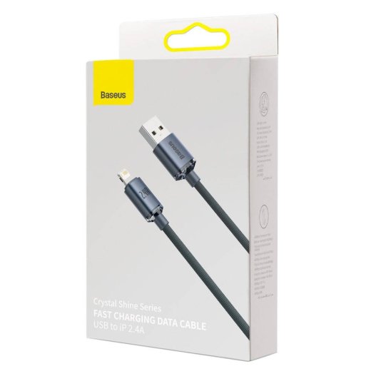 Baseus Crystal Shine Lightning USB-A kabelis