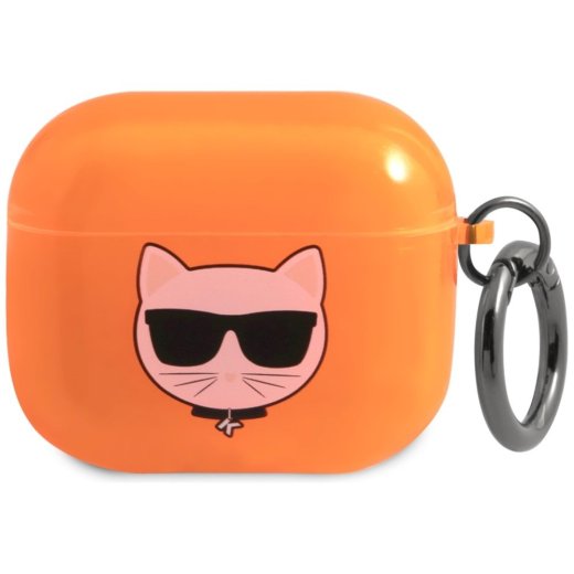 Karl Lagerfeld KLA3UCHFO Aizsargapvalks priekš AirPods 3 / orange Choupette