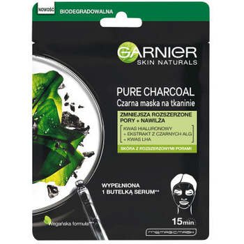 Garnier Black Textile Mask with Seaweed