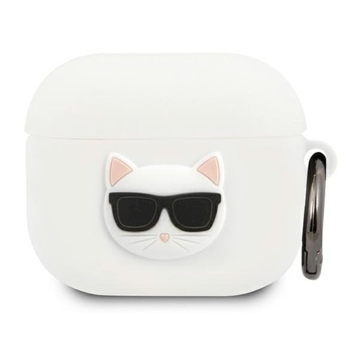 Karl Lagerfeld KLACA3SILCHWH AirPods 3 cover Silicone Choupette / white