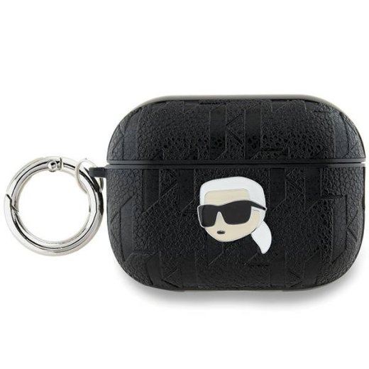 Karl Lagerfeld KLAP2PGKIPK Aizsargapvalks priekš AirPods Pro 2 (2022/2023) Monogram Karl Head / melns