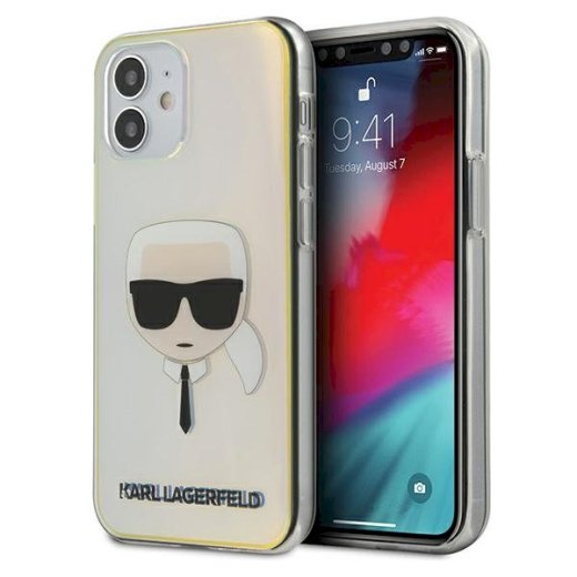 Karl Lagerfeld KLHCP12SPCKHML Hardcase Iridescent Karl`s Head Aizsargapvalks priekš iPhone 12 mini 5,4" / multicolor