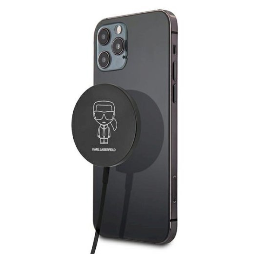 Karl Lagerfeld Induction Charger KLCBMSIKBK Tīkla lādētājs 15W MagSafe