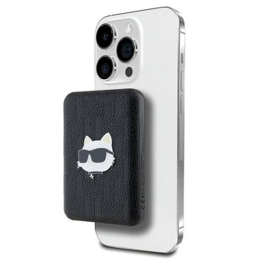 Karl Lagerfeld Induction Powerbank KLPB5FPGKSCHHK Uzlādes akumulators 16W 5000mAh / melns