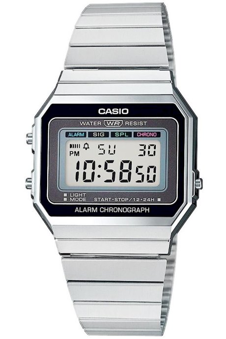 CASIO A700WE-1AEF Unisex pulkstenis / Sudraba