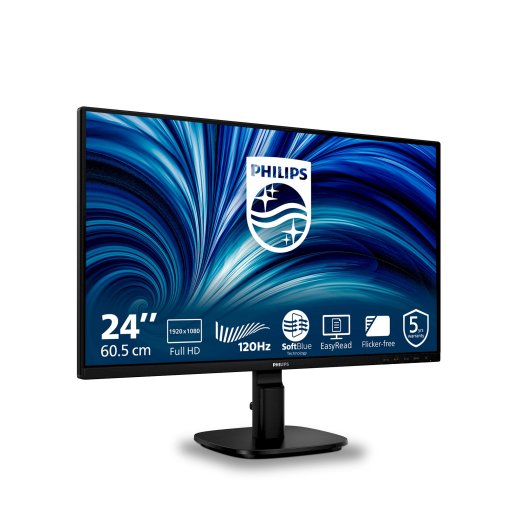 Philips 24B2N2200/00 24 " IPS 16:9 120 Hz 4 ms 1920 x 1080 pixels 300 cd/m² HDMI ports quantity 1 Black