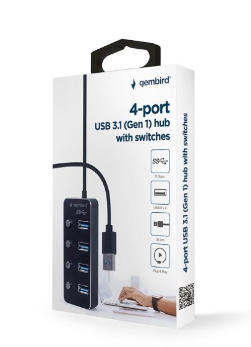 Gembird UHB-U3P4P-01 USB 3.1 (Gen