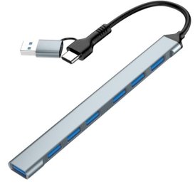 Gembird UHB-ACM-U3P1U2P6-01 7-portu USB centrmezgls USB-A