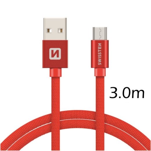 Swissten Textile Quick Charge Universāls Micro