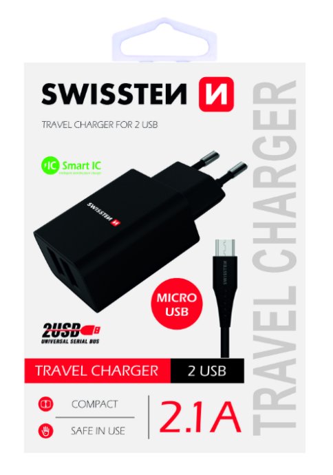 Swissten Premium Tīkla Lādētājs USB 2