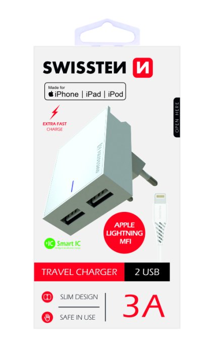 Swissten MFI Apple Sertificēts Tīkla Lādētājs
