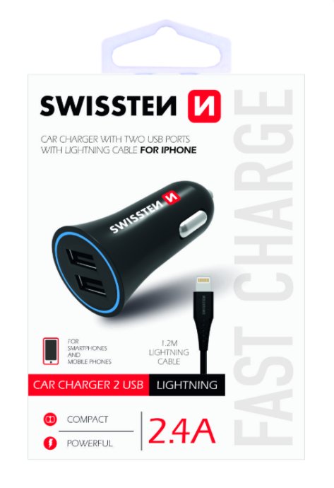 Swissten Auto Lādētājs 12 - 24V