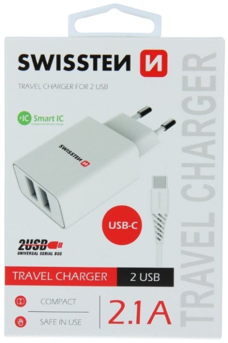 Swissten Smart IC Tīkla Lādētājs 2x