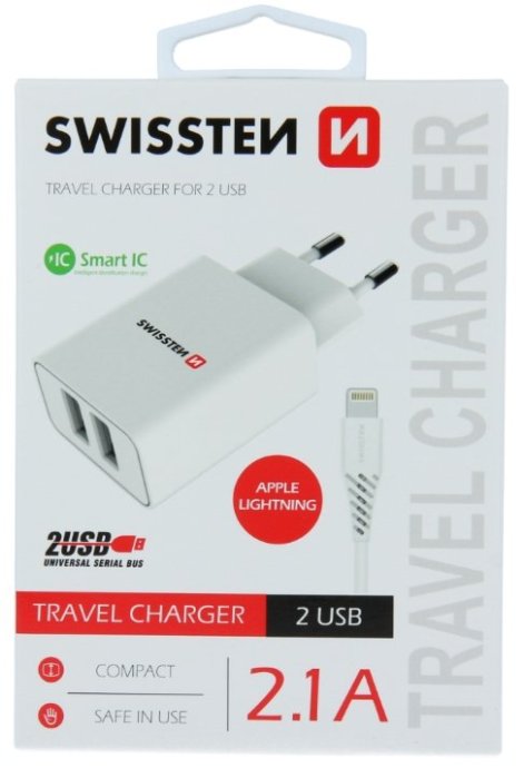 Swissten Smart IC Tīkla Lādētājs 2x